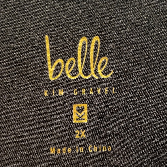 Belle by Kim Gravel 2X Black TripleLuxe Knit Lace Sleeve Top | Chic Elevated - Picture 3 of 9